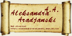 Aleksandra Arađanski vizit kartica